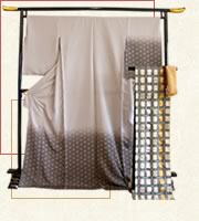 「疋田麻の葉」×「吉野格子(袋なごや帯)」